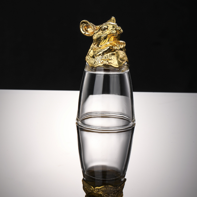 Набор рюмок Китайский гороскоп 30 мл х 12 шт Графин 300 мл в Кейсе Круглый бамбуковый Разнос Золотой Кременчуг - изображение 8