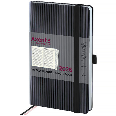 Тижневик Axent датований 2026 Partner Lines 125х195, чорний (8515-26-01-A) Вінниця - фото 1