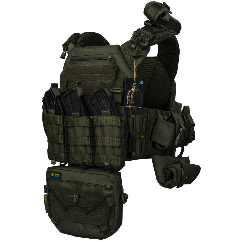 Плитоноска тактична Warmor Gen.3 Pro Max зі швидким скиданням з підсумками (Оливковий) Вінниця - фото 1