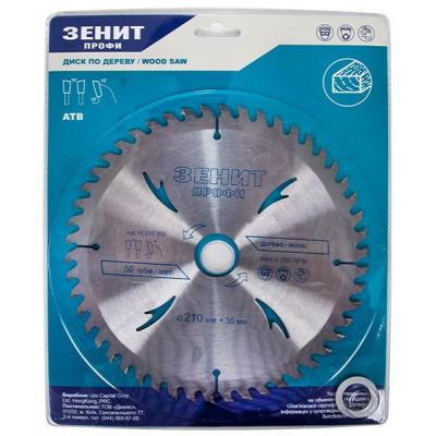 Диск пильный Зеніт "ПРОФІ" пильный по дереву 210x30/25.4/20, ATB 50 (19210350) Винница - изображение 1