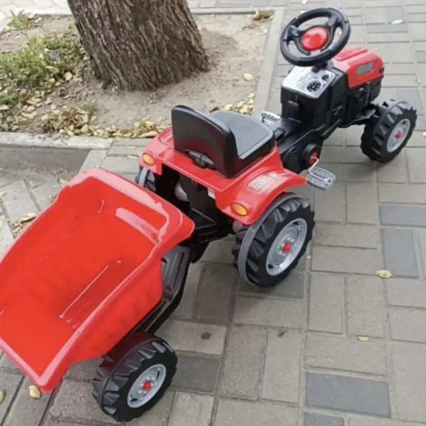 Детский педальный трактор с прицепом Pilsan красный на педалях для детей Киев - изображение 6