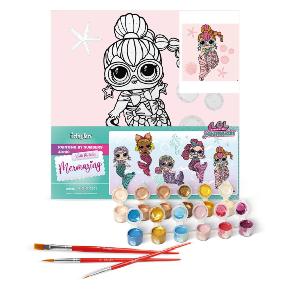 Картина за номерами "L.O.L. Surprise! Mermaids Neon QT" KHO6264, 40х40 см Вінниця