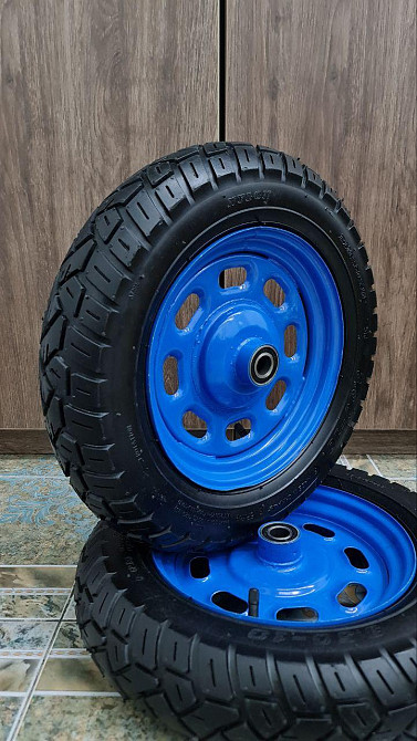 Колесо для тачки 3.5х10 Синий Колесо пневматическое с шариковым подшипником с обоих сторон Колеса к тачке Белая Церковь - изображение 3