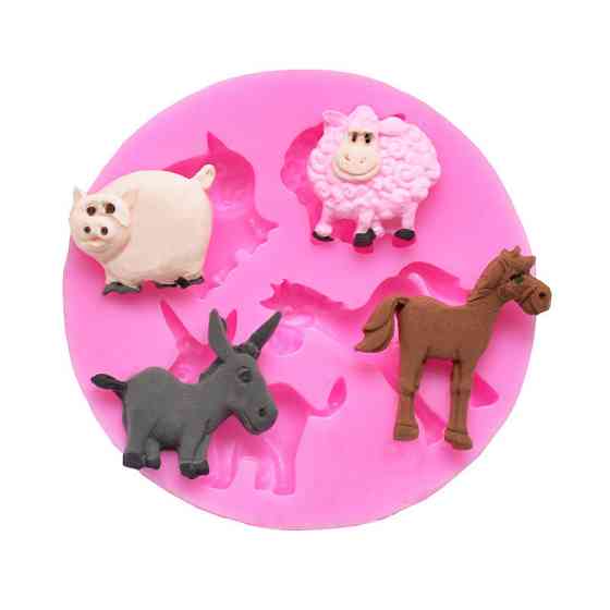 Молд силиконовый Животные 68 мм розовый Киев