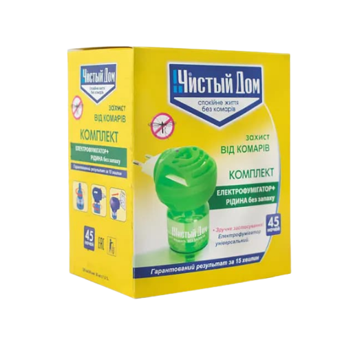 Електрофумігатор + рідина від комарів 30мл 45 ночей Чистий Дім Житомир - фото 1