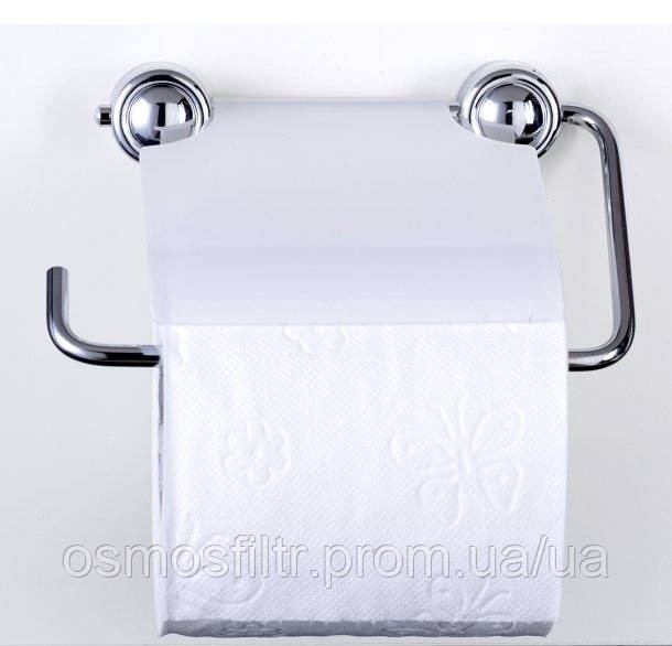 Тримач для туалетного паперу Axentia Атлантік настінний сталь білий пластик хром 15х13х3 см (280030) Київ - фото 3