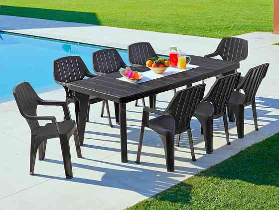 Стіл для саду пластиковий розсувний BICA Bergen, графіт Київ