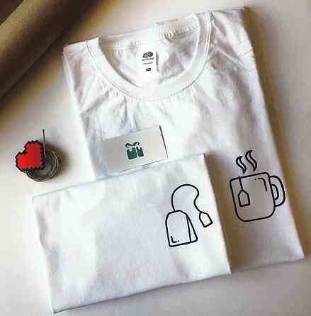 Белые Парные футболки для парня и девушки Черновцы