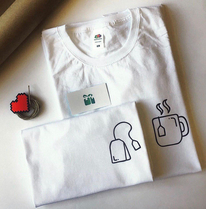 Белые Парные футболки для парня и девушки Черновцы - изображение 1