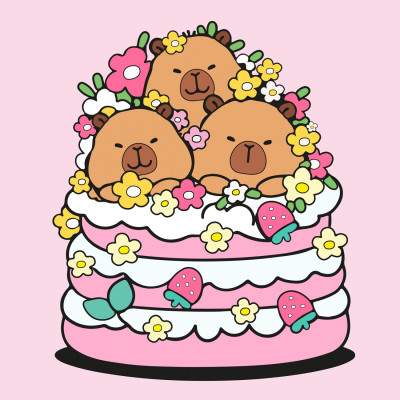 Картина по номерам Santi Капібари та тістечко 25х25см (955478) Вінниця - фото 1