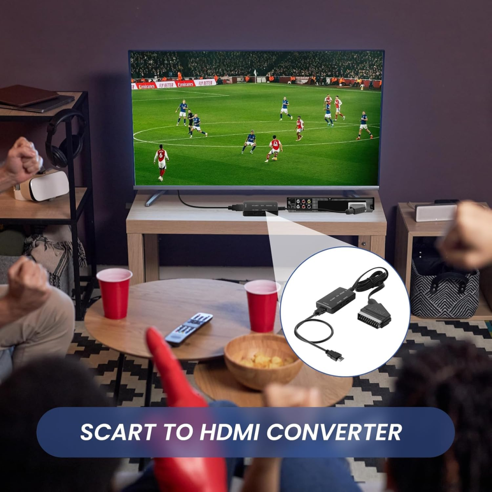 Конвертер SCART–HDMI 1080P з USB-кабелем, відео-аудіо адаптер для телевізора, проєктора, DVD, VHS і приставок Київ - фото 7