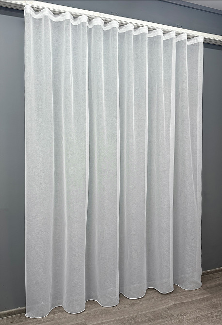 Тюль VR-Textil 1276т Мікро-льон однотонний Білий 600х250 см (43-105) Київ - фото 3