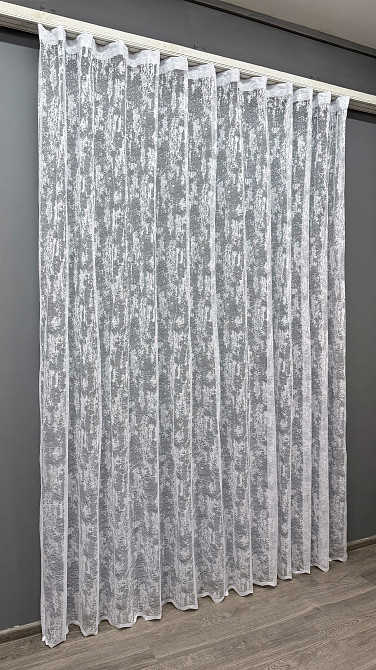 Тюль VR-Textil 703т Мармур Al-1 Жакард Білий 550х270 см (49-345) Київ - фото 3