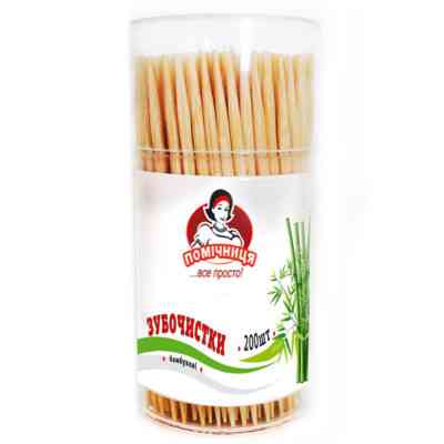 Зубочистки Помічниця Бамбукові 200 шт. (4820164966648) Вінниця