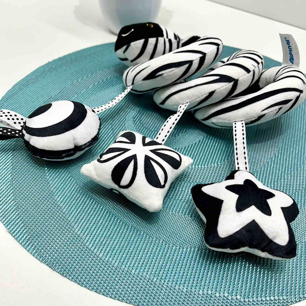 Підвіска-спіраль на візок Limo Toy Тварина 26 см Чорно-біла (rat58) Чернігів - фото 4