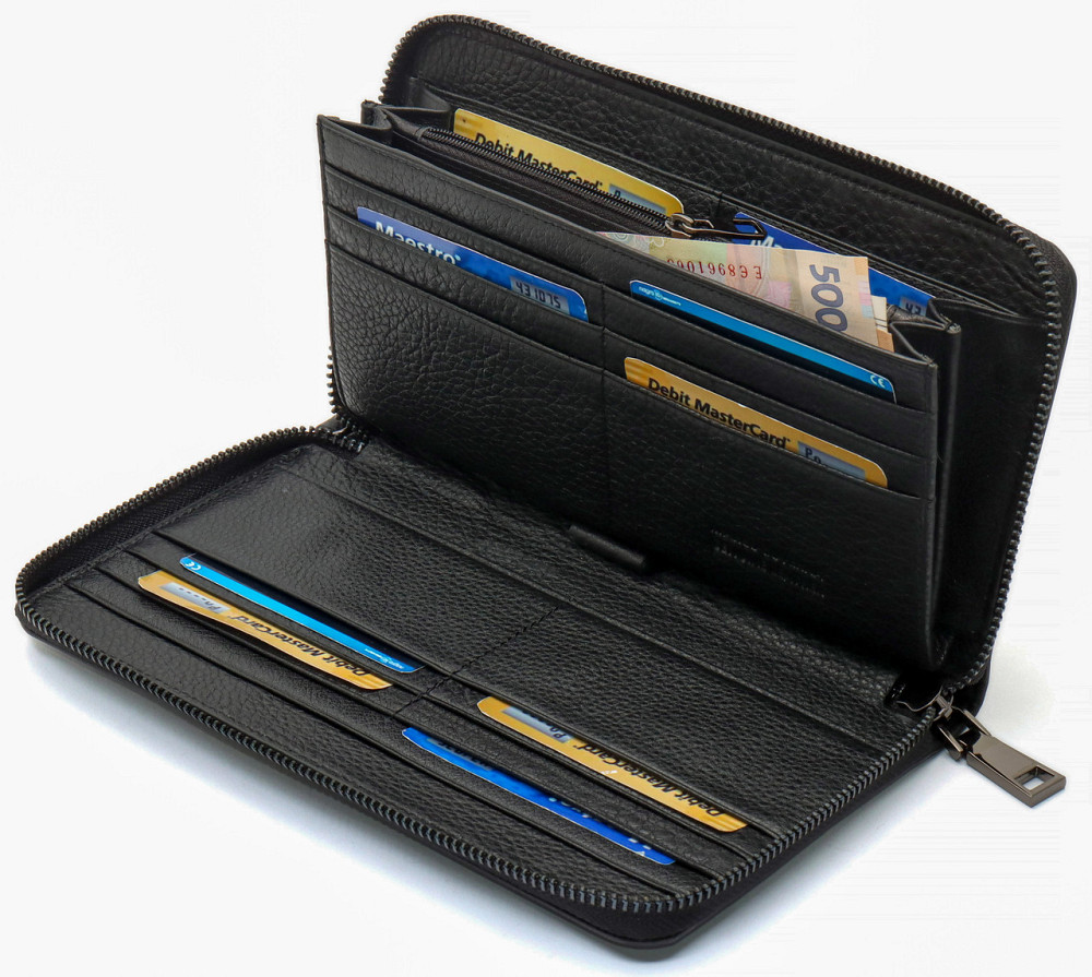 Мужской стильный клатч из натуральной кожи черный Практичный мужской клатч Стильный мужской клатч Киев - изображение 7