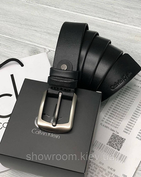 Мужской кожаный брендовый ремень (471) Киев - изображение 3