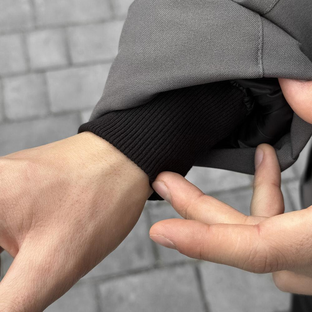 Парка чоловіча зимова з капюшоном сіро-чорна Pobedov Alpina Київ - фото 3