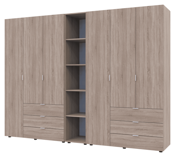 Комплект шаф для одягу Doros Гелар (3 шт.) 270,6х49,5х203,4 см Дуб сонома (DRS-011162) Львів