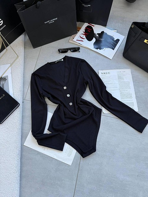 Женское теплое базовое боди из ангоры рубчик Черный, 48/50 Одесса - изображение 4