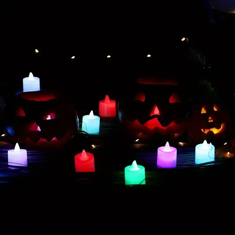 Разноцветные LED-свечи для декора, 24 шт, теплый свет Киев - изображение 3