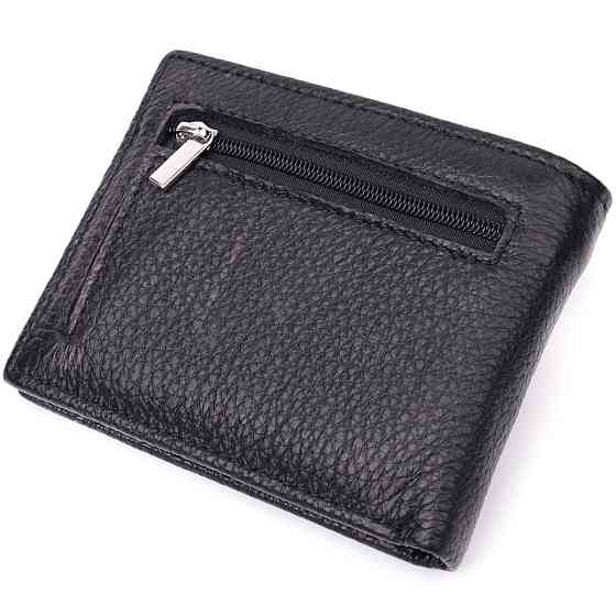 Якісний затиск із натуральної шкіри ST Leather 22472 Чорний Київ