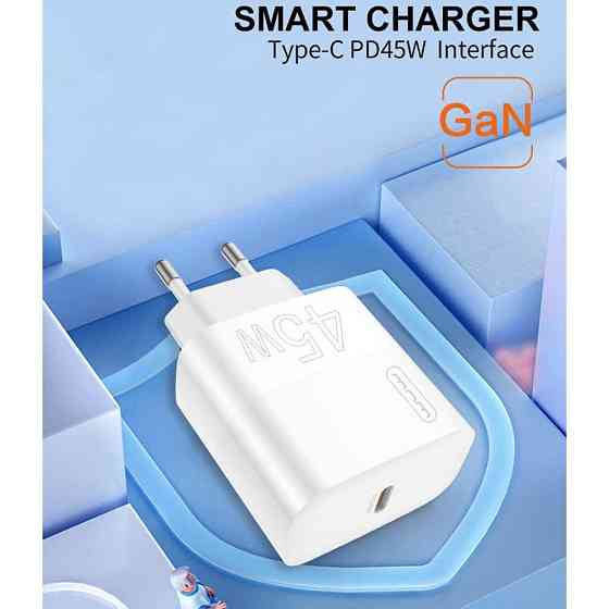 Мережевий зарядний пристрій WUW-C202 PD45W GaN Eu Smart Charger Одеса