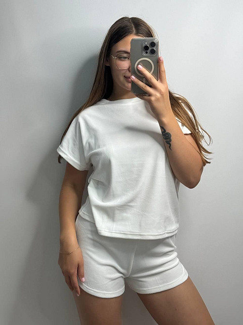 Пижама-комплект из плюшевого велюра Молочный L Харьков - изображение 4