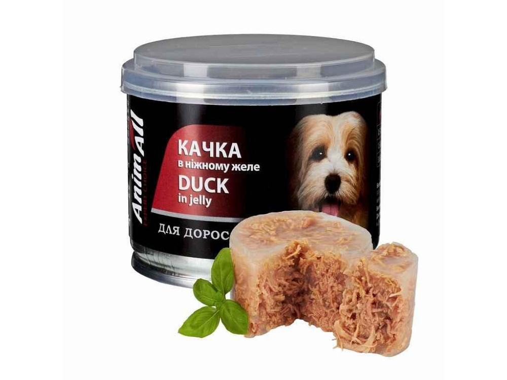 Корм для собак Консерва 195г Вологий качка в ніжному желе ТМ ANIMALL Київ - фото 1