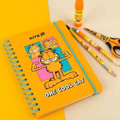 Блокнот Kite на спіралі A5 Garfield , 80 аркушів, клітинка (GF25-190) Вінниця