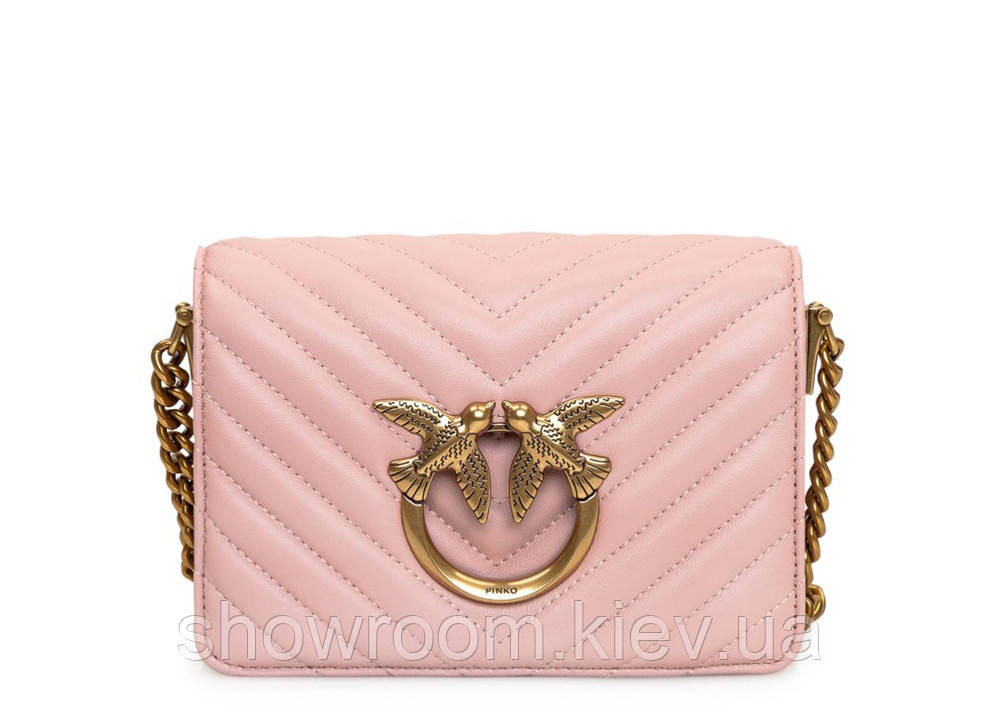 Женская сумка Pinko click mini (231112) розовая Киев - изображение 3
