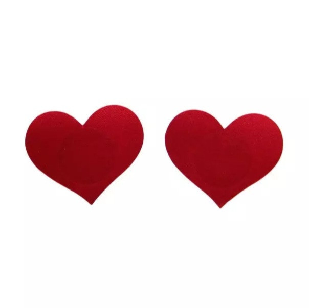 Наклейки на грудь сердечка 5 на 6 см вишневый Киев - изображение 1