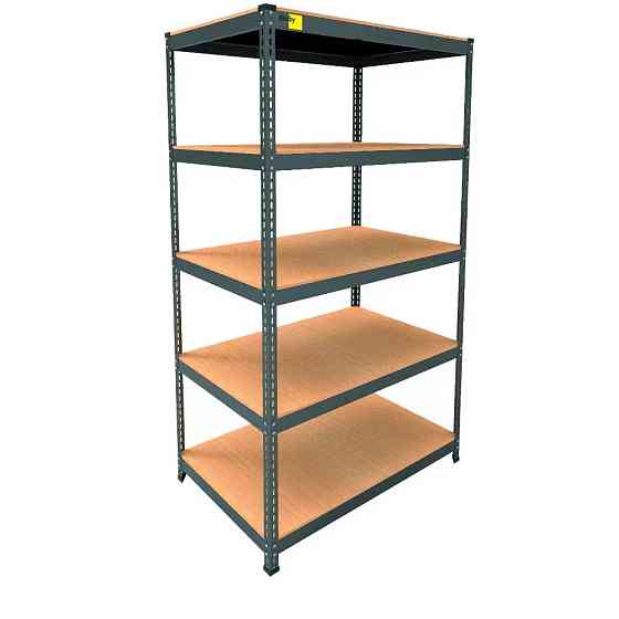 Металлический стеллаж Emby Light Series (размер 1800х900x600мм) 5 полок ДСП до 100кг Черный Винница