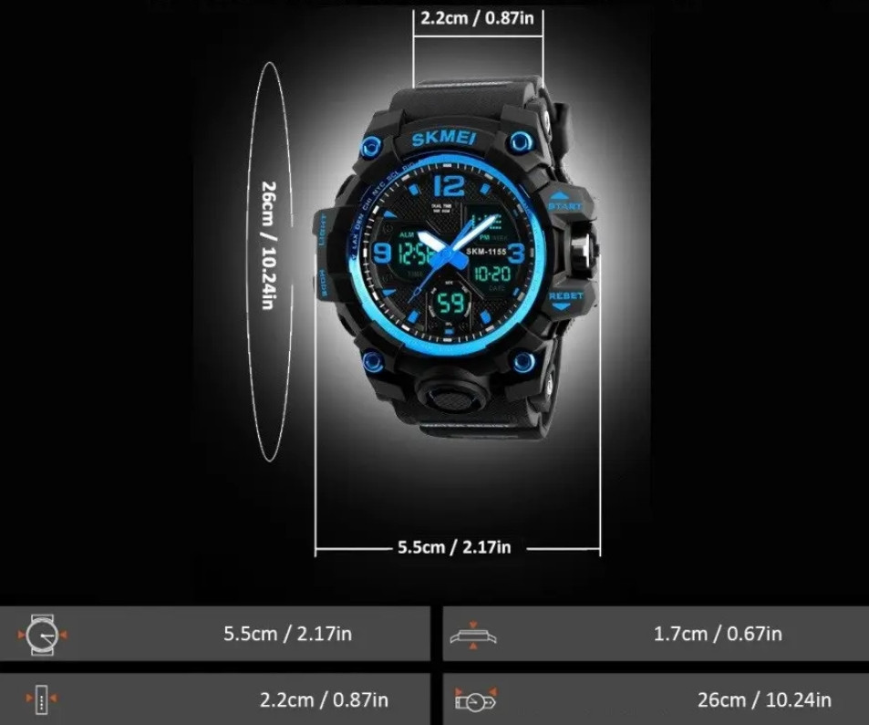 Мужские наручные часы Skmei Hamlet 1155 Синий Киев - изображение 7