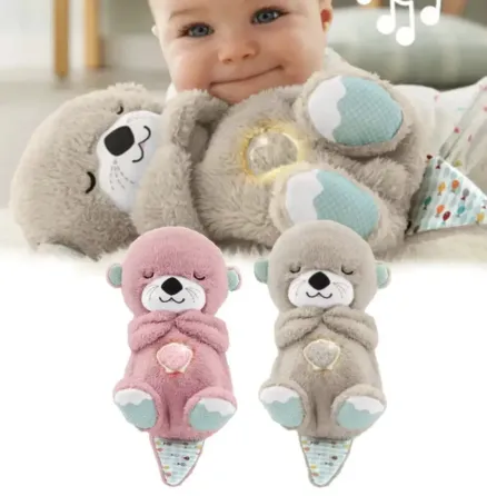 коричневый Дыхающая плюшевая игрушка выдра со светом и звуком Коломыя