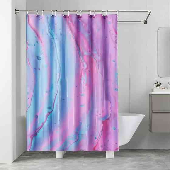 Шторка для ванної та душу з кільцями 180x180 см водовідштовхувальна, шторка для ванної та душової з пластиковими гачками Кам'янець-Подільський