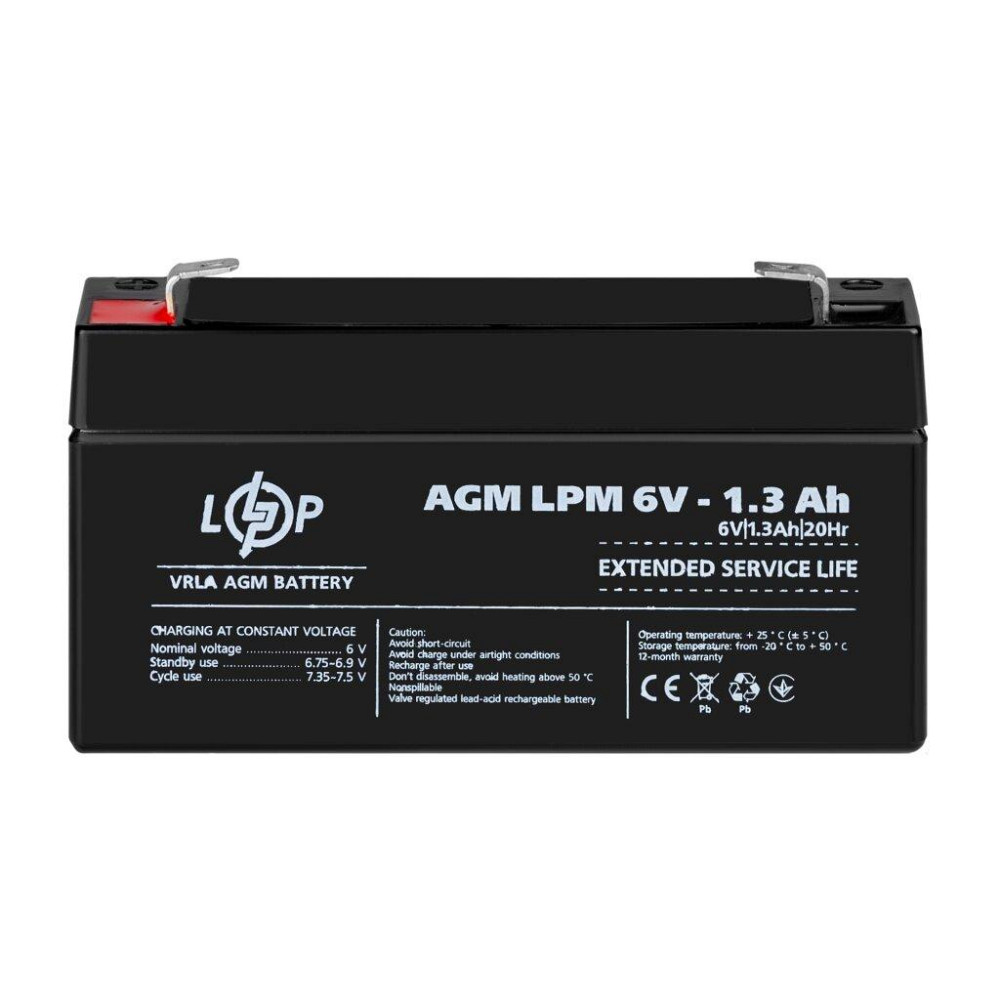 Акумулятор AGM LPM 6V - 1.3 Ah Київ - фото 2