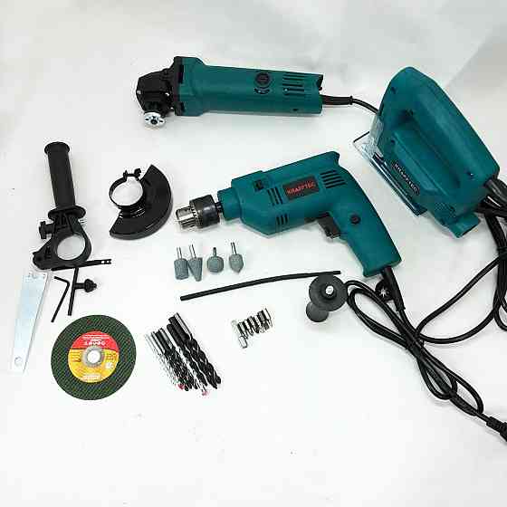 Набір електроінструментів 3в1: мережний ударний дриль, болгарка мережева, електричний лобзик потужний JI-63 Львів