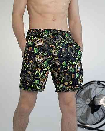 Пляжные шорты мужские черные Pobedov Vocation Kripta Киев