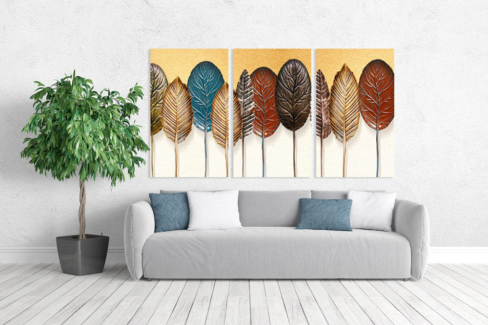 Модульная картина в гостиную / спальню   Листя    ART-200_3A 70х130 см Киев - изображение 2