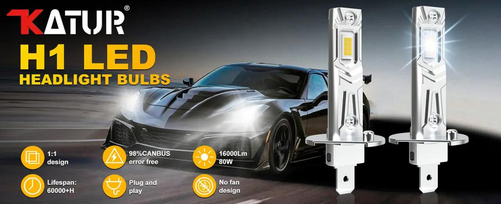 Світлодіодні лампи для фар H1 Katur dc11-18v Луцк - изображение 3