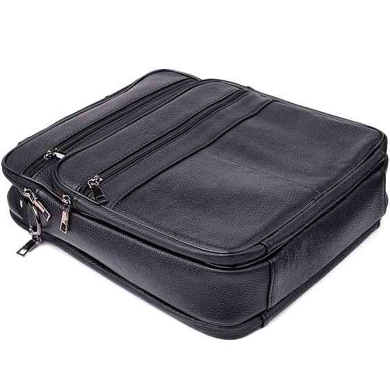 Сумка мужская с ручкой для переноса в руке из натуральной кожи Vintage 23029 Черный Киев