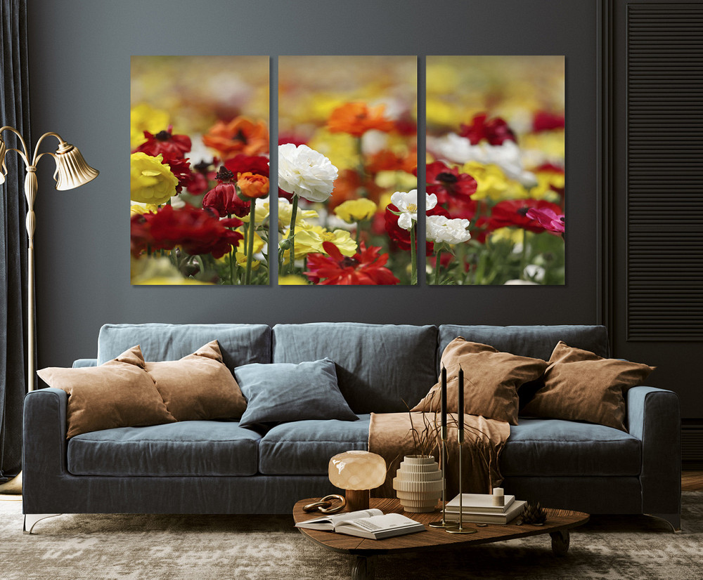 Модульная картина в гостиную / спальню   Квіти в полі    ART-016_3A 70х130 см Київ - фото 3
