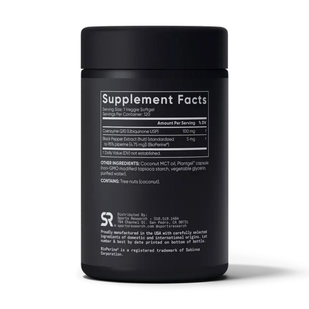 Коэнзим Q10 Sports Research CoQ10 100mg 120 вег капс Киев - изображение 2