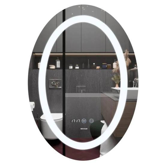 Дзеркало Mixxus PLAIN MV02-60x80 з LED Touch, Anti-fog, димером, регулюванням яскравості, годиннико  ( MI6933 ) 24643 Харків