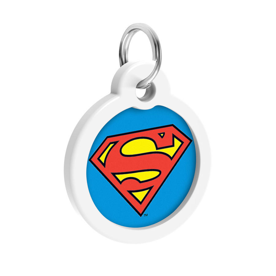 Адресник для собак і котів металевий WAUDOG Smart ID з QR-паспортом, малюнок "Супермен-герой", круг, Д 30 Вінниця - фото 4