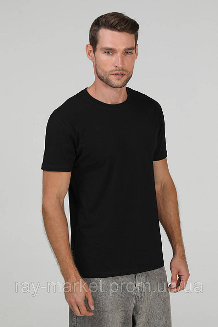 Футболка базова Ray Premium Fit чоловіча чорна (U0102-Black) XXL Київ - фото 1