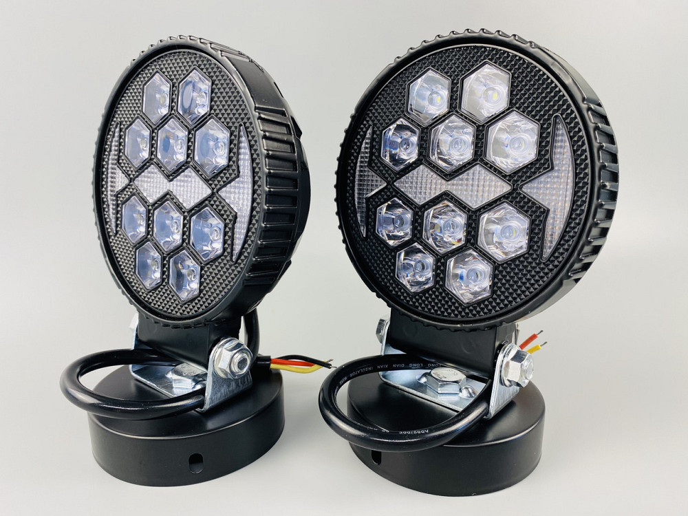 Фара LED кругла 14led chip 9-80V алюмінієвий корпус, кріплення, повітряний клапан Мукачево - фото 10