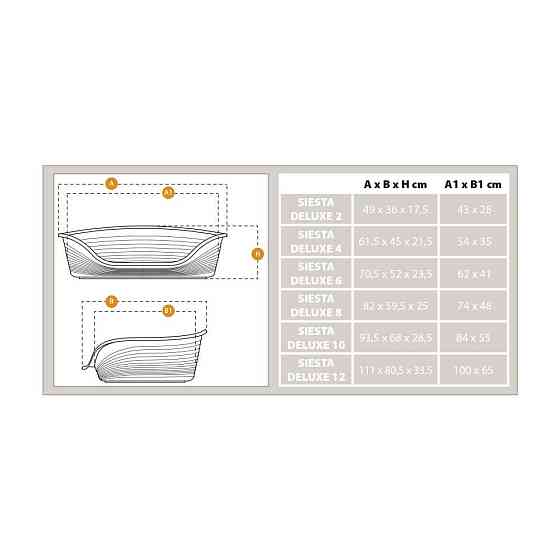 Пластиковый лежак для котов и собак Ferplast Siesta Deluxe (Ферпласт Сиеста Делюкс) 111 х 80.5 х h 33.5 см - SIESTA DELUXE 12, Черный Запорожье