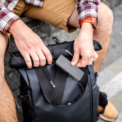 Концентратор J5create USB-C 5-in-1 2xUSB 3.2 10Gbps + 2xUSB-C 10Gbps PD 100W + HDMI 8K gray (JCH453-N) Винница - изображение 2